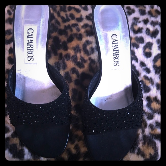 Caparros Shoes - Euc Caparros black beaded heels